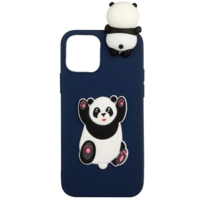 Apple iPhone 12 (12 Pro) „Squezy“ Panda kieto silikono TPU mėlynas dėklas - nugarėlė | Priedai.lt
