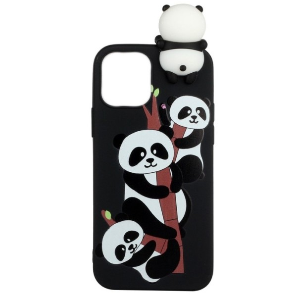 „Squezy“ Pandas Kõva silikoon (TPU) kaaned - must (iPhone 12 / 12 Pro)