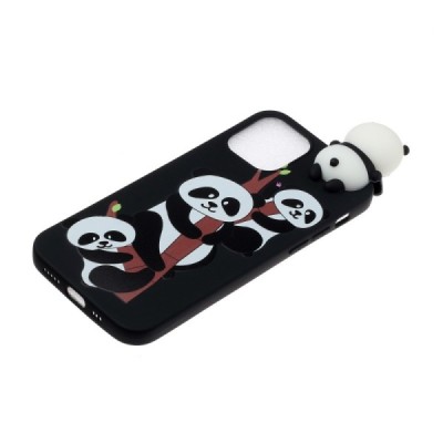 Apple iPhone 12 (12 Pro) „Squezy“ Pandas kieto silikono TPU juodas dėklas - nugarėlė | Priedai.lt