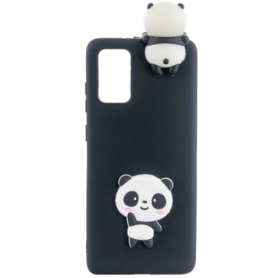 Samsung Galaxy A41 (A415F) „Squezy“ Panda kieto silikono TPU juodas dėklas - nugarėlė | Priedai.lt