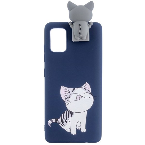 „Squezy“ Cat Kõva silikoon (TPU) kaaned - sinine (Galaxy A41)