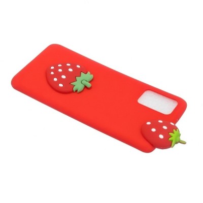 Samsung Galaxy A41 (A415F) „Squezy“ Strawberry kieto silikono TPU raudonas dėklas - nugarėlė | Priedai.lt