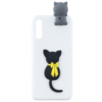 Samsung Galaxy A50 A505F (A50s A507F, A30s A307F) „Squezy“ Cat kieto silikono TPU baltas dėklas - nugarėlė | Priedai.lt