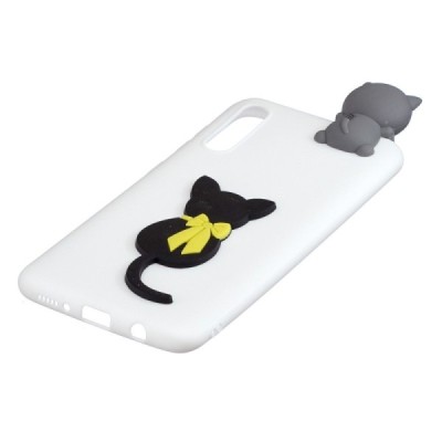 Samsung Galaxy A50 A505F (A50s A507F, A30s A307F) „Squezy“ Cat kieto silikono TPU baltas dėklas - nugarėlė | Priedai.lt