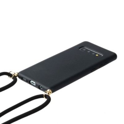 Samsung Galaxy S10 (G973) Strap kieto silikono TPU juodas dėklas - nugarėlė | Priedai.lt