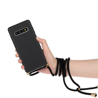 Samsung Galaxy S10 (G973) Strap kieto silikono TPU juodas dėklas - nugarėlė | Priedai.lt