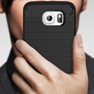 Samsung Galaxy S6 (G920) „Carbon“ kieto silikono TPU juodas dėklas - nugarėlė | Priedai.lt
