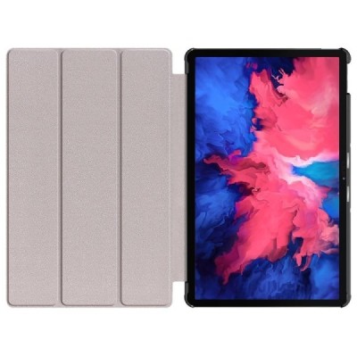 Lenovo Tab P11 11" (J606F) atverčiamas pilkas odinis dėklas (sulankstomas) | Priedai.lt
