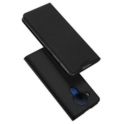 „Dux Ducis“ Skin serijos Nokia 5.4 (2020) juodas odinis atverčiamas dėklas | Priedai.lt