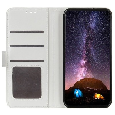 Samsung Galaxy M11 (M115F) atverčiamas baltas odinis dėklas - piniginė | Priedai.lt