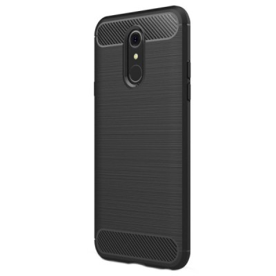 LG Q7 kieto silikono TPU juodas dėklas - nugarėlė | Priedai.lt