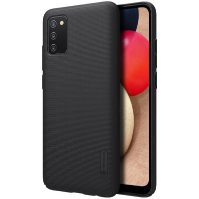 Samsung Galaxy M02s „Nillkin“ Frosted Shield juodas plastikinis dėklas, nugarėlė | Priedai.lt