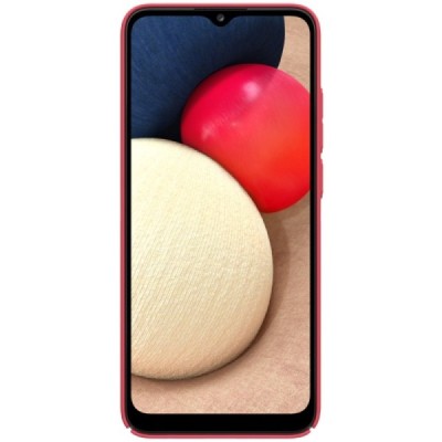 Samsung Galaxy M02s „Nillkin“ Frosted Shield raudonas plastikinis dėklas, nugarėlė | Priedai.lt