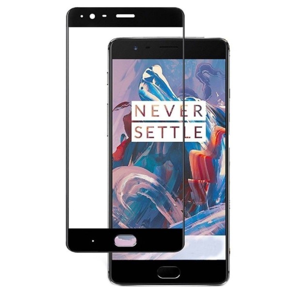 „Calans“ Tempered Glass kaitsev ekraaniklaas 0.26 mm - must (OnePlus 3)