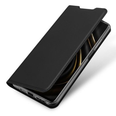 Dux Ducis Skin serijos Xiaomi Redmi 9T 5G juodas odinis atverčiamas dėklas | Priedai.lt