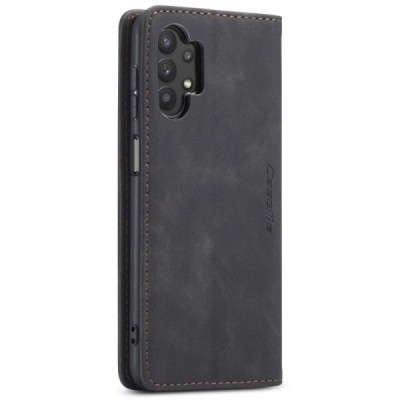 Samsung Galaxy A32 5G CaseMe Retro solidus atverčiamas juodas odinis dėklas - knygutė | Priedai.lt