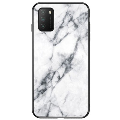 Xiaomi Redmi 9T 5G „Marble“ kieto silikono TPU baltas dėklas - nugarėlė | Priedai.lt