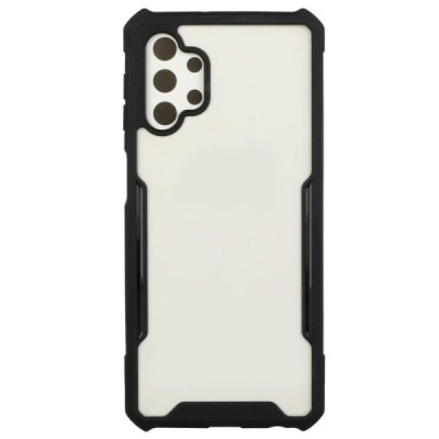 Samsung Galaxy A32 5G skaidrus juodos spalvos apvadais kieto silikono (TPU) dėklas | Priedai.lt