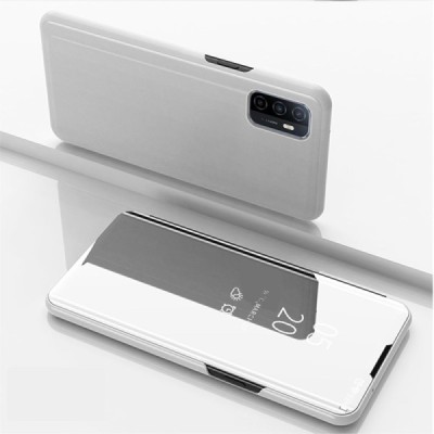 Samsung Galaxy A32 5G plastikinis atverčiamas sidabrinis dėklas | Priedai.lt