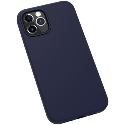 Apple iPhone 12 (12 Pro) "Nillkin" Flex Liquid Silicone mėlynas dėklas - nugarėlė | Priedai.lt