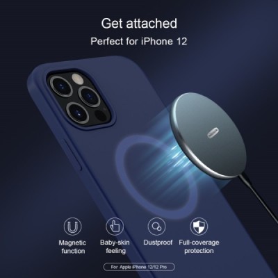 Apple iPhone 12 (12 Pro) „Nillkin“ Flex MagSafe mėlynas dėklas - nugarėlė | Priedai.lt