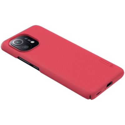 Xiaomi Mi 11 Nillkin Frosted Shield raudonas plastikinis dėklas | Priedai.lt