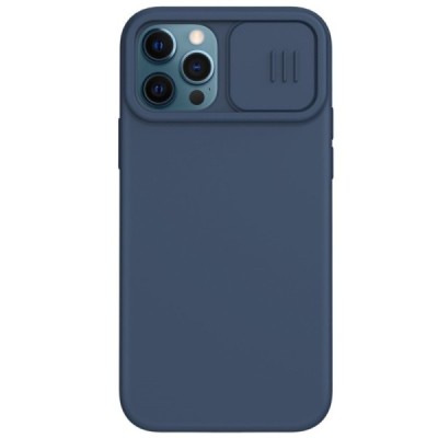 Apple iPhone 12 (12 Pro) „Nillkin“ CamShield MagSafe tamsiai mėlynas dėklas, nugarėlė su kameros apsauga | Priedai.lt