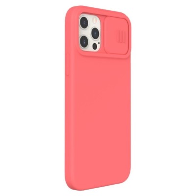 Apple iPhone 12 (12 Pro) „Nillkin“ CamShield MagSafe rožinis dėklas, nugarėlė su kameros apsauga | Priedai.lt