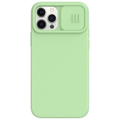 Apple iPhone 12 (12 Pro) „Nillkin“ CamShield MagSafe žalias dėklas, nugarėlė su kameros apsauga | Priedai.lt