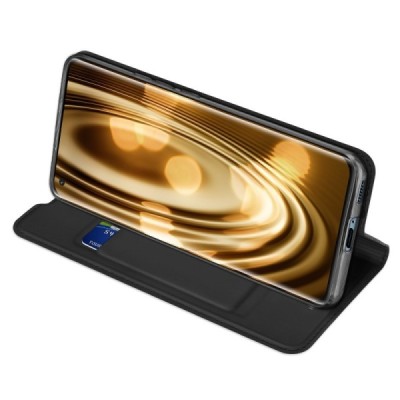 Dux Ducis Skin serijos Xiaomi Mi 11 juodas odinis atverčiamas dėklas | Priedai.lt