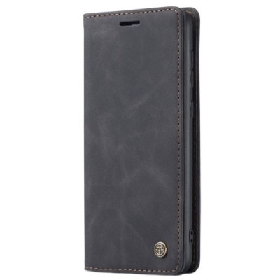 Samsung Galaxy A52 5G (A526B, A525F) CaseMe Retro solidus atverčiamas juodas odinis dėklas - knygutė | Priedai.lt