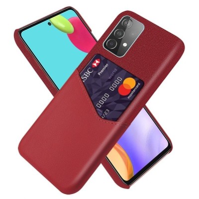 „KSQ“ Shell Samsung Galaxy A52 5G (A526B, A525F) raudonas odinis dėklas - nugarėlė su kišenėle kortelėms | Priedai.lt