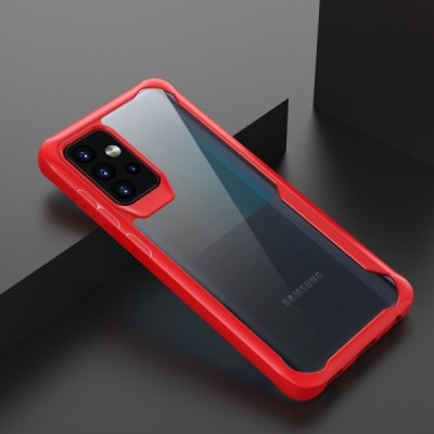 Samsung Galaxy A52 5G (A526B, A525F) Fashion skaidrus raudonos spalvos apvadais kieto silikono (TPU) dėklas | Priedai.lt