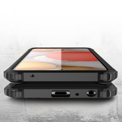 Sustiprintos apsaugos Samsung Galaxy A72 (A726B, A725F) juodas kieto silikono (TPU) ir plastiko dėklas | Priedai.lt
