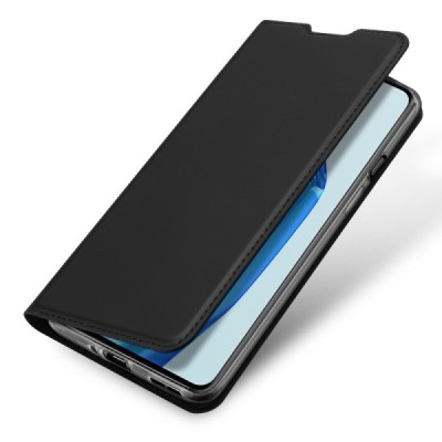 Dux Ducis Skin serijos OnePlus 9 juodas odinis atverčiamas dėklas | Priedai.lt