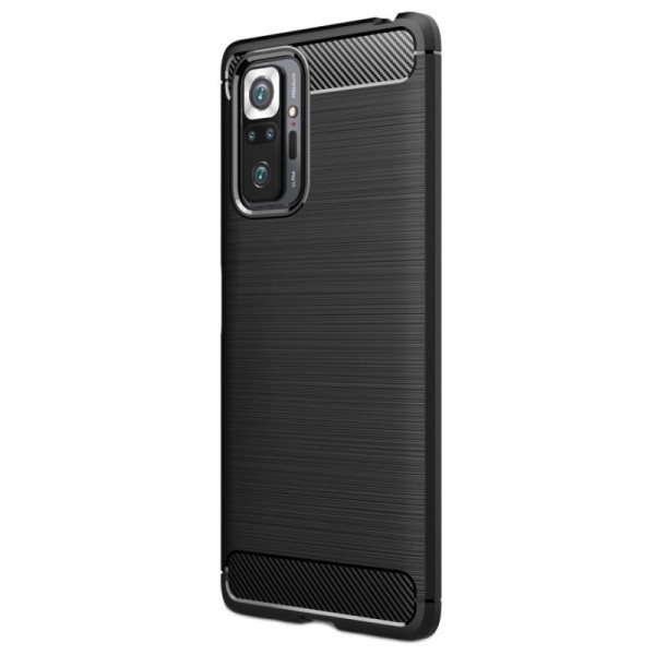 „Carbon“ Kõva silikoon (TPU) kaaned - must (Redmi Note 10 Pro)
