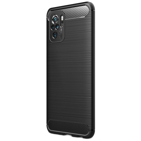 „Carbon“ Kõva silikoon (TPU) kaaned - must (Redmi Note 10S / Note 10 4G / Poco M5s)