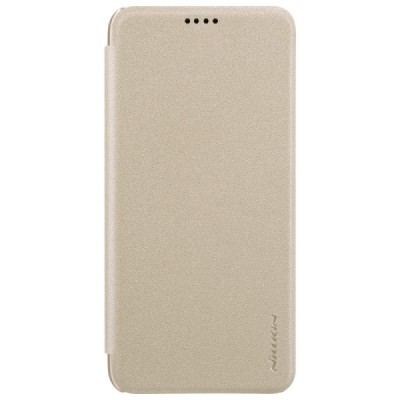 Huawei Honor 10 auksinis odinis atverčiamas Nillkin Sparkle dėklas - knygutė | Priedai.lt