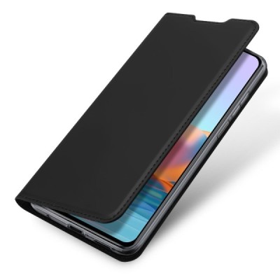 Xiaomi Redmi Note 10 Pro „Dux Ducis“ Skin serijos juodas odinis atverčiamas dėklas - knygutė | Priedai.lt