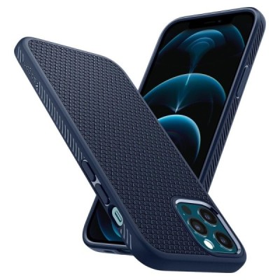 „Spigen“ Liquid Air Apple iPhone 12 (12 Pro) mėlynas kieto silikono dėklas | Priedai.lt