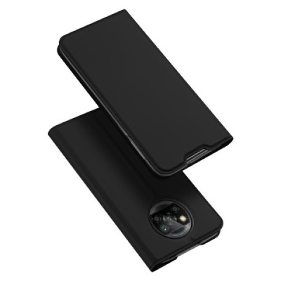 Xiaomi Poco X3 (X3 Pro) „Dux Ducis“ Skin serijos juodas odinis atverčiamas dėklas - knygutė | Priedai.lt