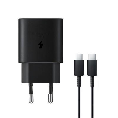 Originalus „Samsung“ Super Fast Charging 25W EP-TA800 įkroviklis - juodas + Type-C laidas | Priedai.lt