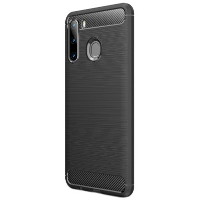 Samsung Galaxy A21 (A215) „Carbon“ kieto silikono TPU juodas dėklas - nugarėlė | Priedai.lt