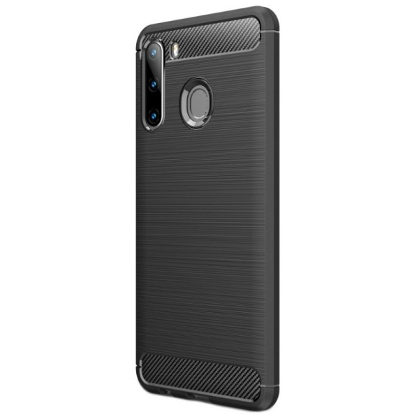 „Carbon“ Kõva silikoon (TPU) kaaned - must (Galaxy A21)