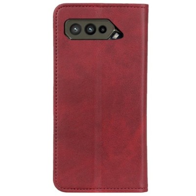 Asus Rog Phone 5 (ZS673KS) „Split“ raudonas odinis atverčiamas dėklas - knygutė | Priedai.lt