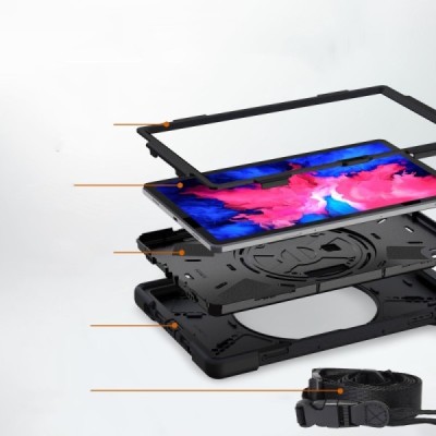Lenovo Tab P11 11" (J606F) sustiprintos apsaugos (360°) juodas dėklas - nugarėlė | Priedai.lt