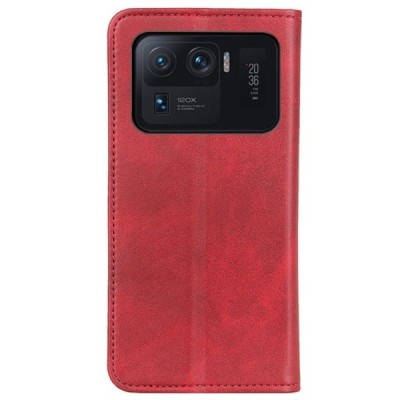 Xiaomi Mi 11 Ultra„Split“ raudonas odinis atverčiamas dėklas - knygutė | Priedai.lt