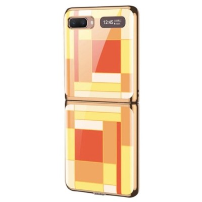Samsung Galaxy Z Flip (F700) GKK Pattern plastikinis geltonas dėklas - nugarėlė | Priedai.lt