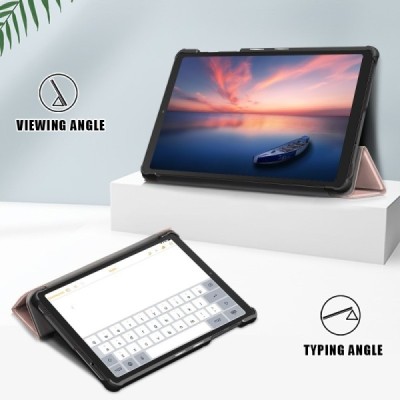 Samsung Galaxy Tab A7 Lite 8.7 2021 (T220, T225) atverčiamas auksinis odinis dėklas - knygutė | Priedai.lt