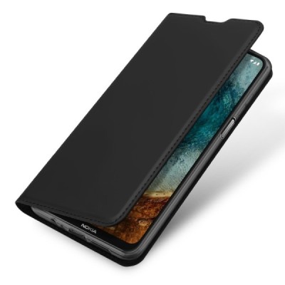 „Dux Ducis“ Skin serijos Nokia X20 (X10) juodas odinis atverčiamas dėklas | Priedai.lt